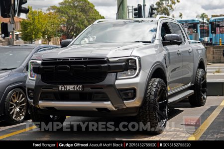 20x9.5 Grudge Offroad ASSAULT Matt Black on Ford Ranger