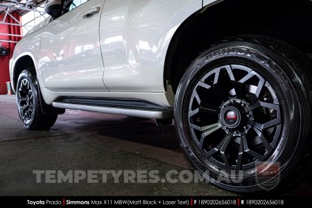 18x9.0 Simmons MAX X11 MBW on Toyota Prado