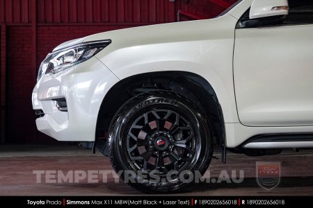 18x9.0 Simmons MAX X11 MBW on Toyota Prado