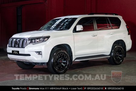 18x9.0 Simmons MAX X11 MBW on Toyota Prado