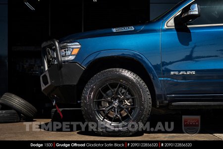 20x9.0 Grudge Offroad Gladiator Satin Black on Dodge Ram