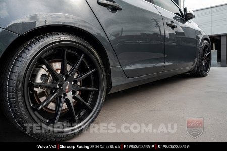 19x8.5 Starcorp Racing SR04 Satin Black on Volvo V60