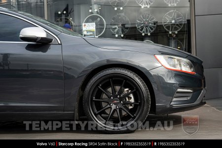 19x8.5 Starcorp Racing SR04 Satin Black on Volvo V60