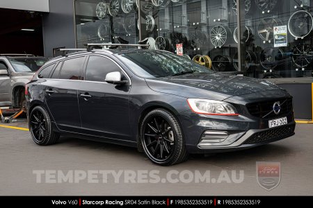 19x8.5 Starcorp Racing SR04 Satin Black on Volvo V60