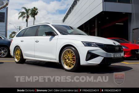 19x8.5 19x9.5 Simmons OM-1 Gold on Skoda Octavia