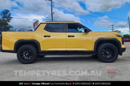 20x9.0 Grudge Offroad F1 Fury Matte Black on LDV Terron