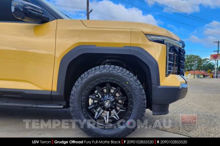 20x9.0 Grudge Offroad F1 Fury Matte Black on LDV Terron