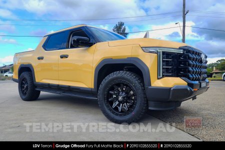 20x9.0 Grudge Offroad F1 Fury Matte Black on LDV Terron