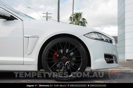 20x8.5 Simmons EU1 Satin Black on Jaguar XF