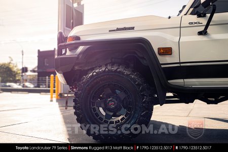 17x9.0 Simmons RUGGED R13 Matt Black on Toyota Landcruiser