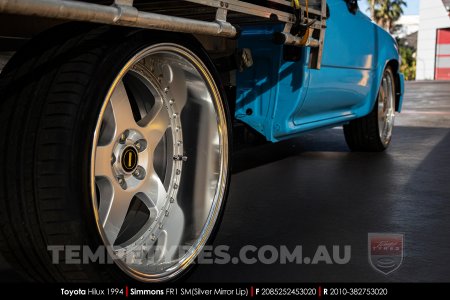 20x8.5 20x9.5 Simmons FR-1 Silver on Toyota Hilux