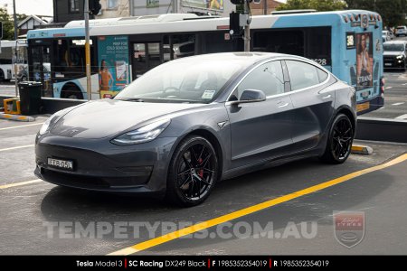 19x8.5 SC Racing DX249 Black on Tesla Model 3