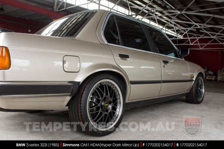 17x7.0 17x8.5 Simmons OM-1 Hyper Dark on BMW 3 Series