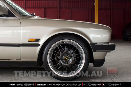 17x7.0 17x8.5 Simmons OM-1 Hyper Dark on BMW 3 Series