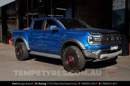 17x8.5 SC Racing 177210 Red Machined Face on Ford Ranger Raptor
