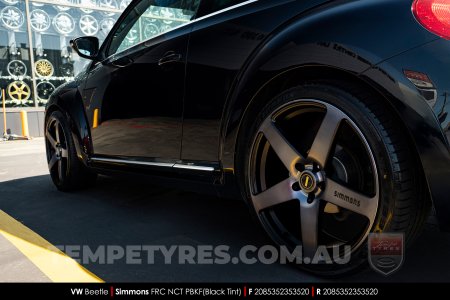 20x8.5 20x10 Simmons FR-C Black Tint NCT on VW Beetle