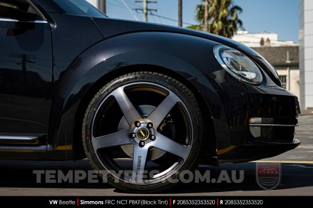 20x8.5 20x10 Simmons FR-C Black Tint NCT on VW Beetle