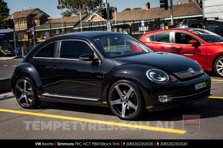 20x8.5 20x10 Simmons FR-C Black Tint NCT on VW Beetle
