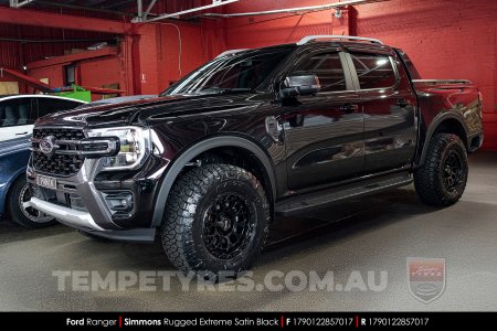 17x9.0 Simmons Rugged Extreme Satin Black on Ford Ranger