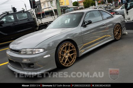 20x8.5 Simmons EU7 Satin Bronze on Nissan 200SX