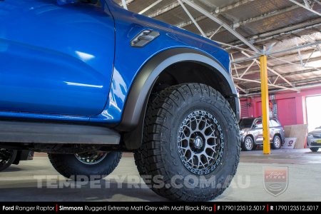 17x9.0 Simmons Rugged Extreme Matt grey on Ford Ranger Raptor