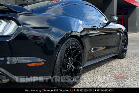 19x8.5 19x9.5 Simmons EU7 Gloss Black on Ford Mustang