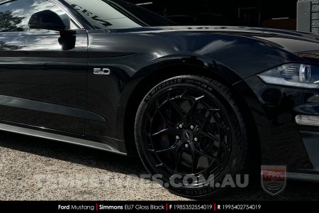 19x8.5 19x9.5 Simmons EU7 Gloss Black on Ford Mustang