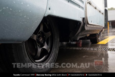 15x6.5 Starcorp Racing SR06 Satin Black on Toyota Camroad