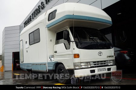 15x6.5 Starcorp Racing SR06 Satin Black on Toyota Camroad