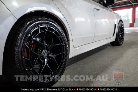 18x8.5 Simmons EU7 Gloss Black on Subaru Impreza