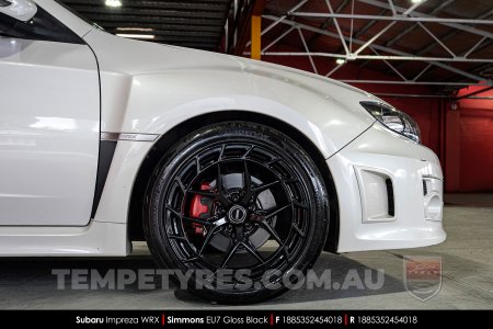 18x8.5 Simmons EU7 Gloss Black on Subaru Impreza