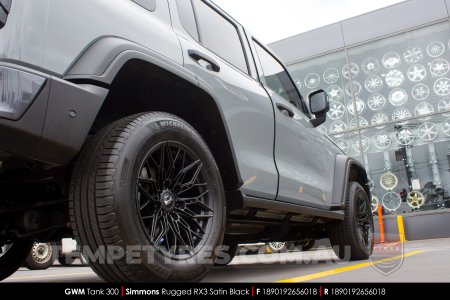 18x9.0 Simmons Rugged RX3 Satin Black on GWM Tank