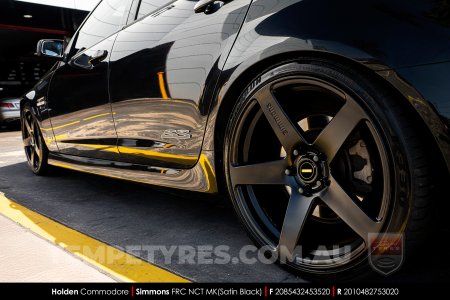 20x8.5 20x10 Simmons FR-C Satin Black NCT on Holden Commodore