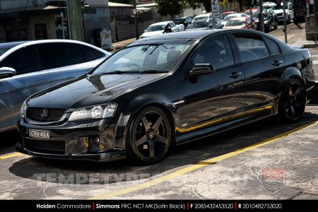 20x8.5 20x10 Simmons FR-C Satin Black NCT on Holden Commodore