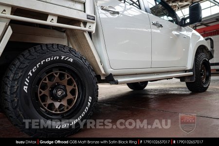 17x9.0 Grudge Offroad G08 Matt Bronze with Satin Black Ring on Isuzu D-Max