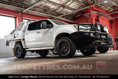 17x9.0 Grudge Offroad G08 Matt Bronze with Satin Black Ring on Isuzu D-Max