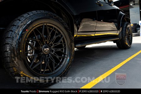 20x9.0 Simmons Rugged RX3 Satin Black on Toyota Prado