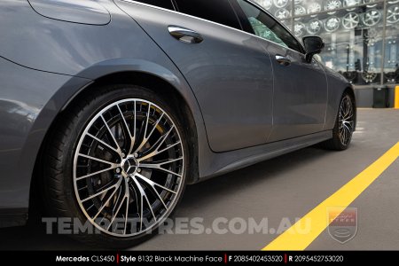 20x8.5 20x9.5 Style 8132 Black Machine Face on Mercedes CLS-Class