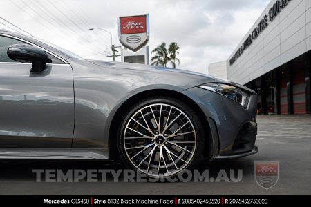 20x8.5 20x9.5 Style 8132 Black Machine Face on Mercedes CLS-Class
