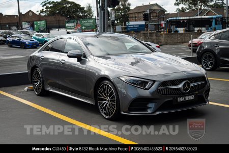 20x8.5 20x9.5 Style 8132 Black Machine Face on Mercedes CLS-Class