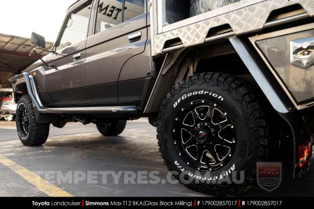 17x9.0 Simmons MAX T12 BKA on Toyota Landcruiser 79 series