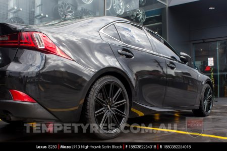 18x8.0 MOZA 913 Nighthawk Satin Black on Lexus IS