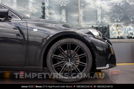 18x8.0 MOZA 913 Nighthawk Satin Black on Lexus IS