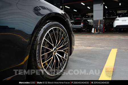 20x8.5 20x9.5 Style 8132 Black Machine Face on Mercedes S-Class