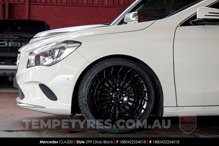 18x8.0 Style 299 Gloss Black on Mercedes CLA-Class