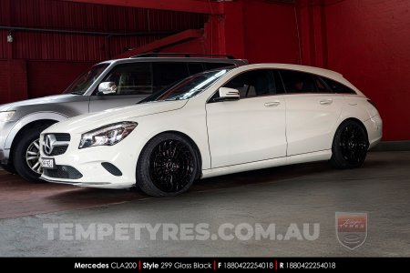 18x8.0 Style 299 Gloss Black on Mercedes CLA-Class