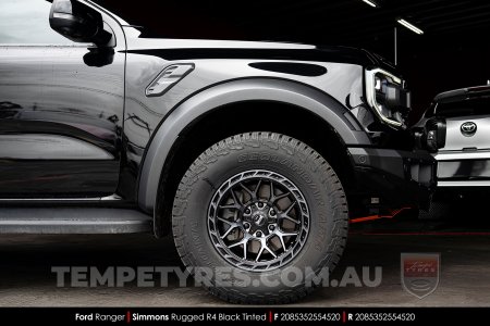 17x8.5 Simmons Rugged R4 Black Tinted on Ford Ranger
