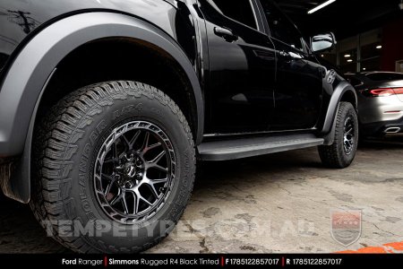17x8.5 Simmons Rugged R4 Black Tinted on Ford Ranger