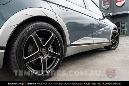 20x8.5 Simmons FR-CS Satin Black Chamfer Edge NCT on Hyundai Ioniq 5