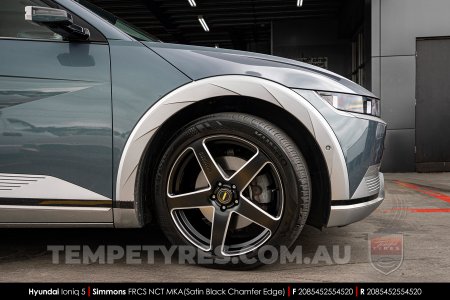 20x8.5 Simmons FR-CS Satin Black Chamfer Edge NCT on Hyundai Ioniq 5